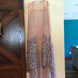 Dusty rose long vest